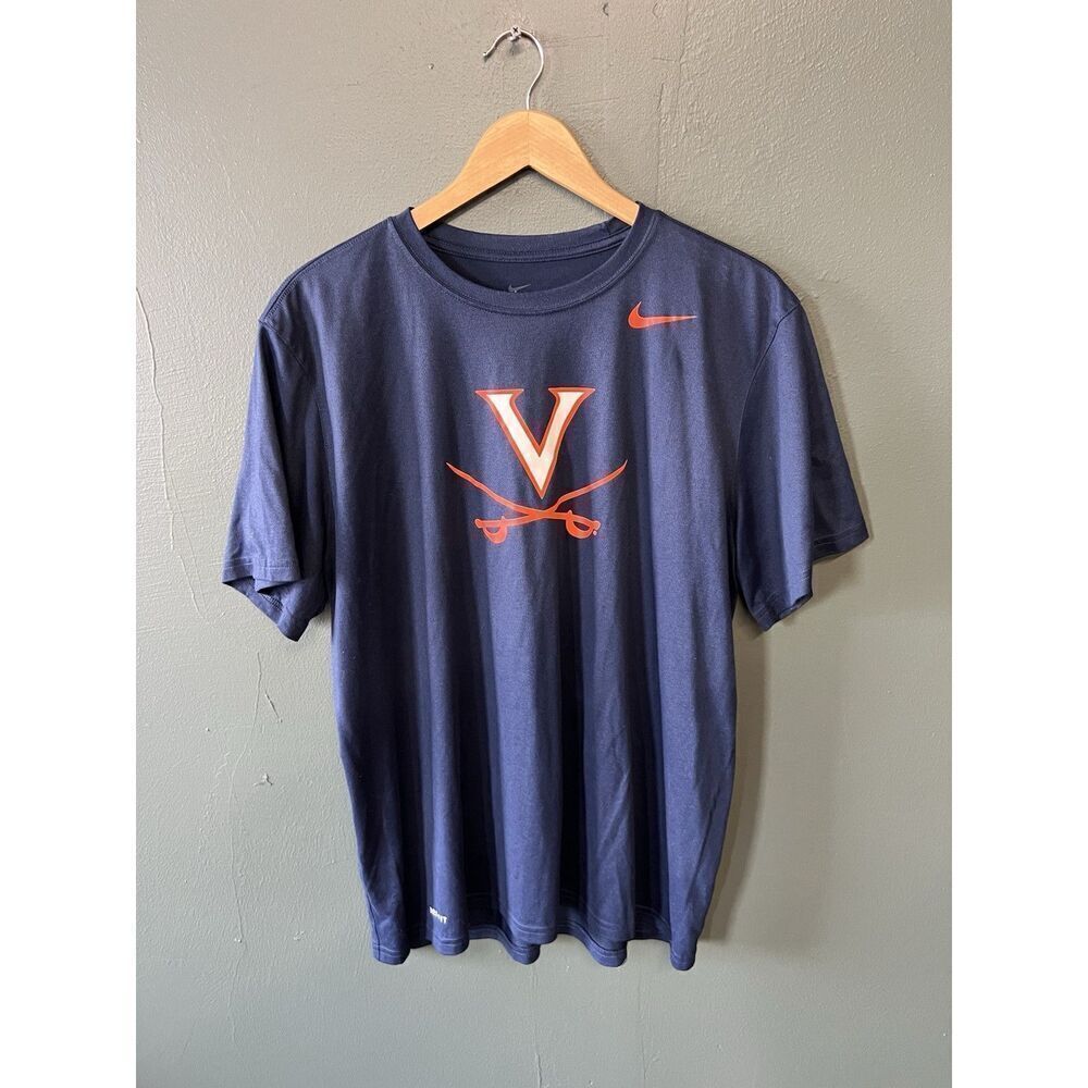 Virginia Nike Mens Blue Short Sleeve Athletic T-shirt Size XL